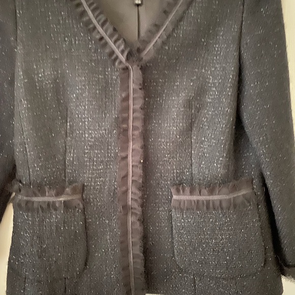 Vintage Ladies Talbots Black sparkly Boucle jacket **non smoking home**. NWOT - Picture 6 of 11